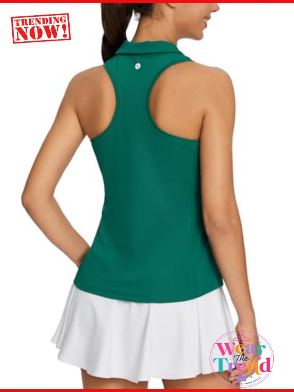 Womens Sleeveless Golf Polo Tank Top Racerback V-Neck UPF 50+ Tennis Shirt